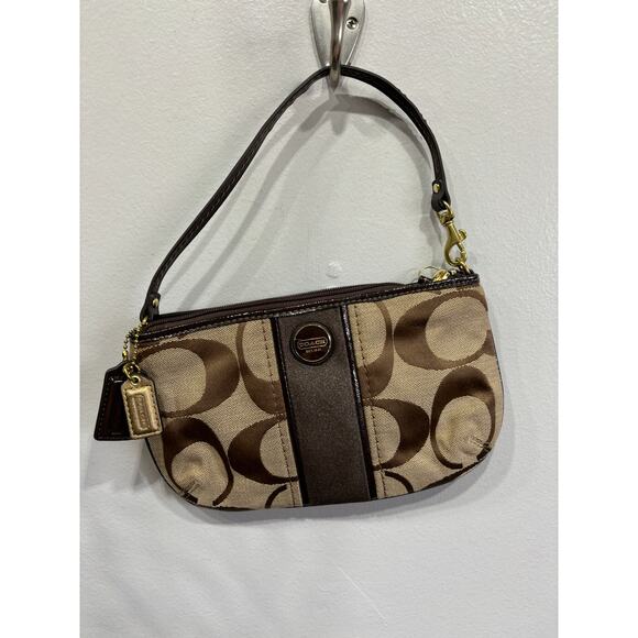 Coach Handbags - Coach Vintage Y2K Wristlet Monogram Canvas